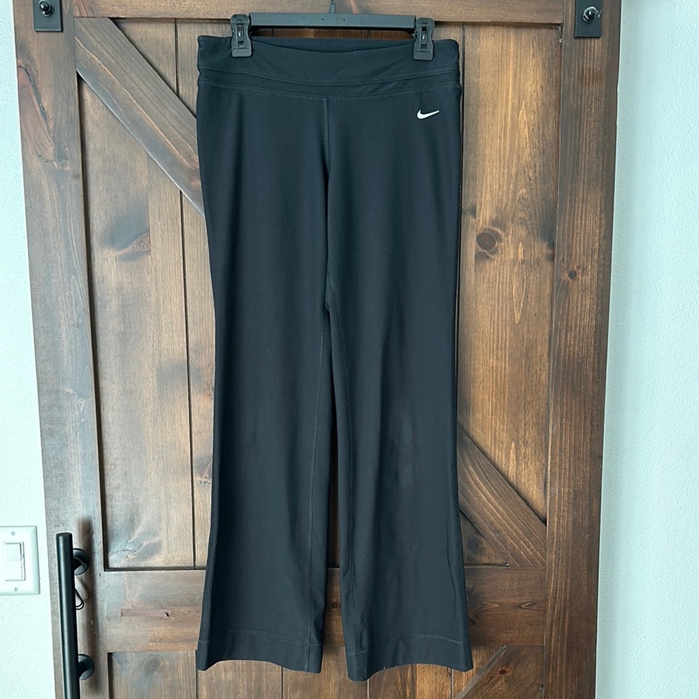 Nike Black Athletic Pants mid rise wide leg